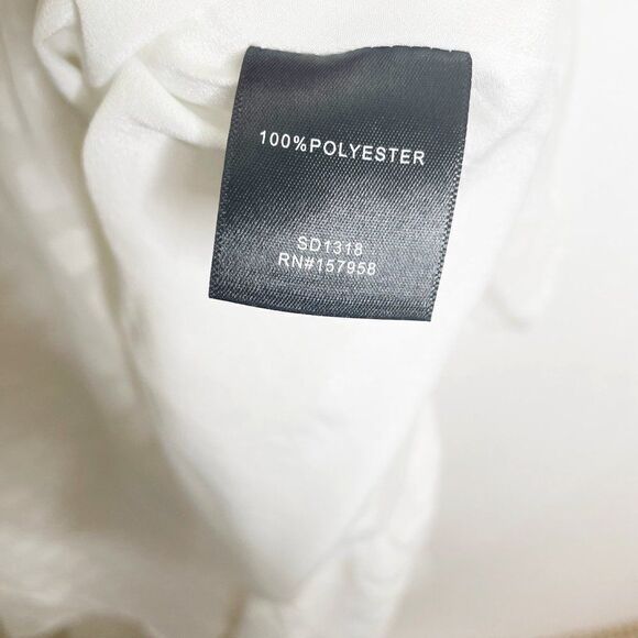 Senlis Cora Ruffled Sleeveless Mini Dress White Diamond Fil Coupe Size XS NEW - Picture 8 of 8